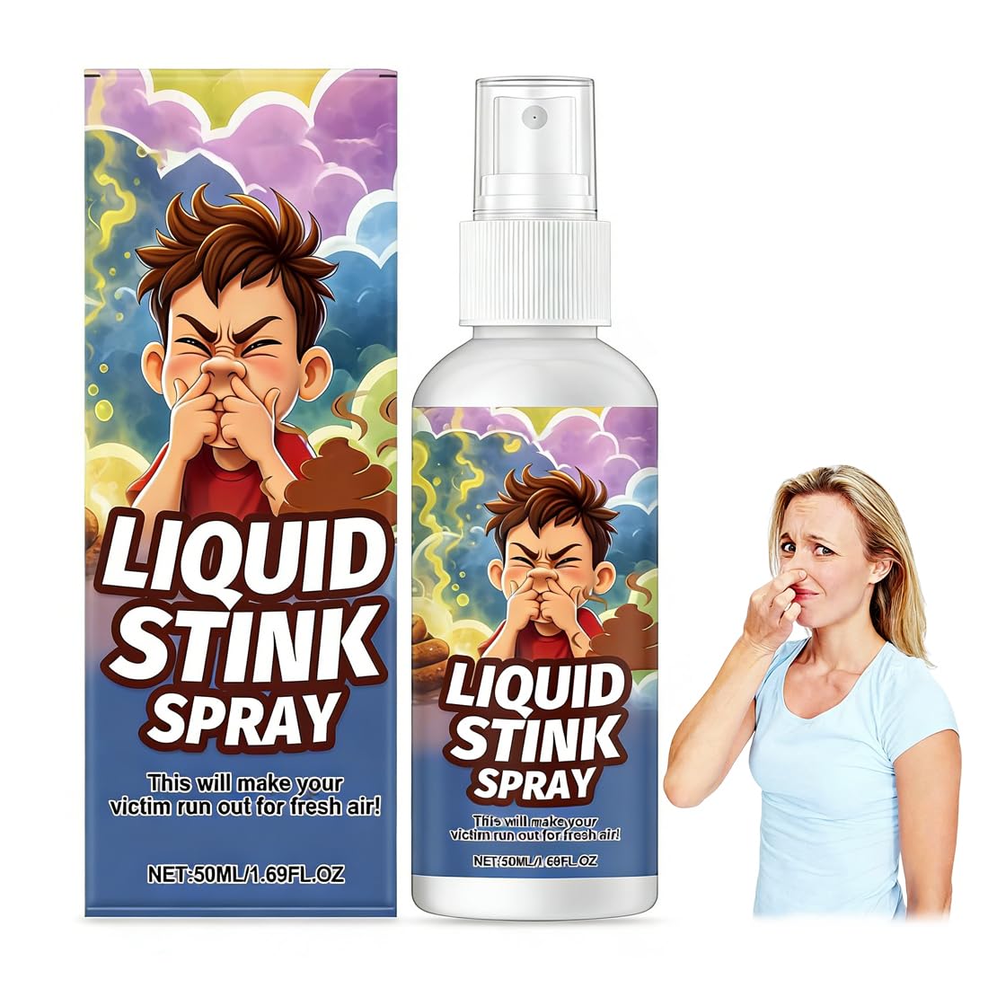 Spray Scoreggia Puzzolente Scherzo, Fart Spray Liquido Prank con Odore Forte, Gadget Divertente per Party Halloween, Scherzi per Adulti