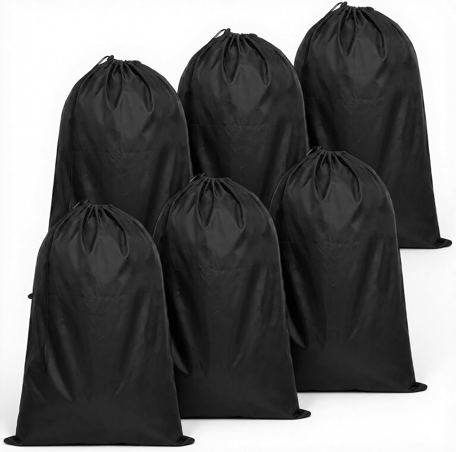 Extra Large Canvas Laundry Bag 6 Pack, Heavy Duty Drawstring Storage Sack, 27.5"x39.4" (70x100cm) Oxford Fabric, for Dorm, Travel & Home Organization