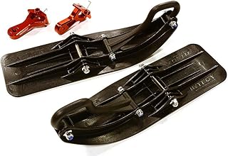 C31601RED Front Sled Ski Attachment Set for Losi 1/10 Lasernut U4 4WD RTR (for RWD)