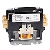 VEXUNGA 1 Pole 40 Amp 24 VAC Coil AC contactor 1P 40A 24V 50/60Hz AC Motor Contactor Replacement for Air Conditioner Compressor Condenser Unit Contactors