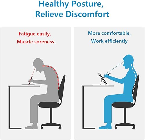 Miniatura 3 de Soporte para tableta de dibujo, soporte para laptop, soporte plegable para monitor de dibujo, 9 niveles de ángulos ajustables con un soporte para