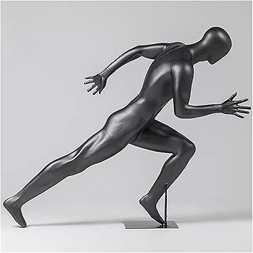 Full Body Mannequin,Running Standing Female Male Mannequin, Athletic Model Dummy Window Display for Sporting Stores Black2 Male