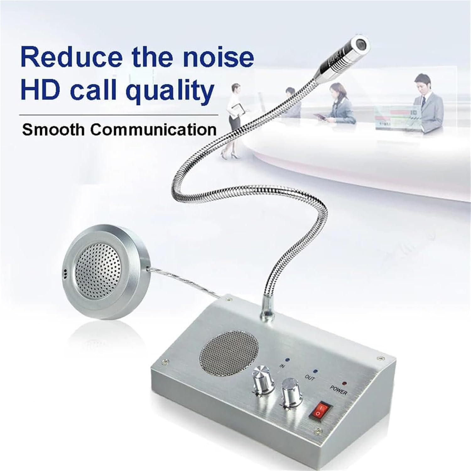 Window Intercom System, Dual-Way Counter Intercom System, Automatic Squelch Function, Clear & Loud Voice, Used in Bank, Company, Hospital, Station