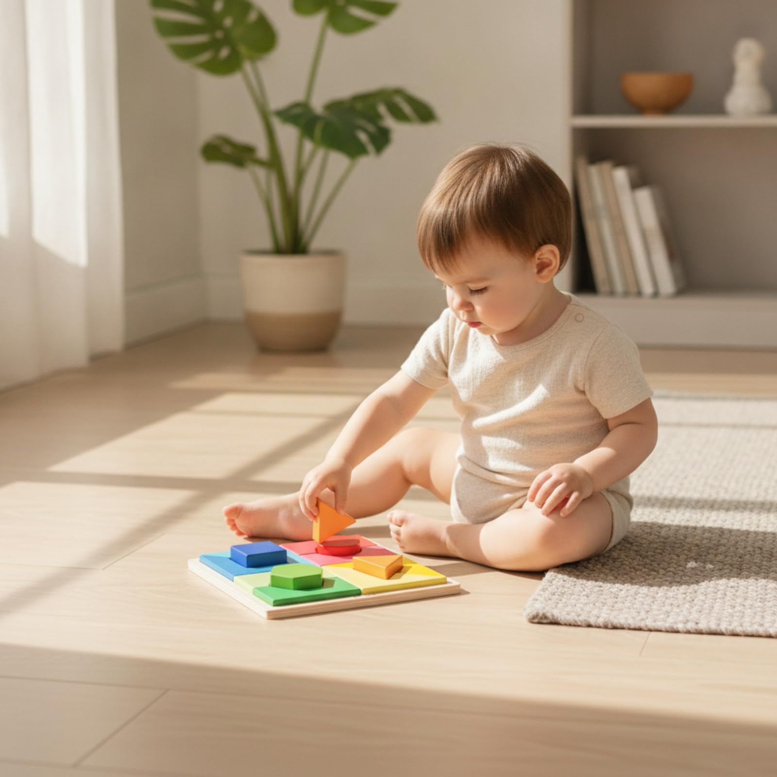 Milageto 13 Pièces Jeu Tri Formes Coloré Puzzle D'encastrement Puzzle avec Blocs Géométriques pour Tout-Petits