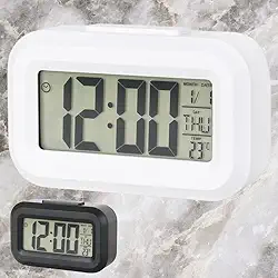 Relógio Digital De Mesa Led Com Termometro Sensor de Temperatura Calendário Despertador Luz Noturna Cozinha Academia Alarme Cabeceira Quarto Eletrônico