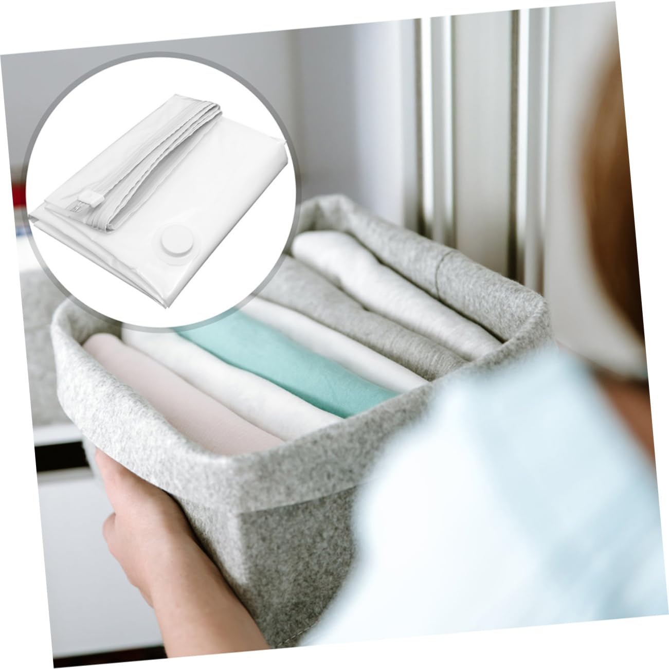 Cabilock 2piezas Bolsas de Vacío para Colchones Reutilizables Bolsas de Compresión al Vacío Gruesas para Almacenamiento de Ropa Unidades para Mudanzas y Organización de Espacios