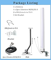 Vista 2 de Omni Direccional 4G LTE Router Antena para T Mobile Home Internet Hotspot, antena celular MIMO al aire libre SMA TS9 con poste de montaje de cable