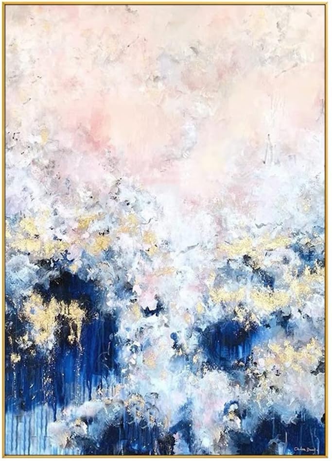 UOHLCX HBJWOV Colorful Flowers Thickened Large Abstract Canvas Oil Painting Hand-painted Large Painting Living Room Decoration(50x75cm frameless)