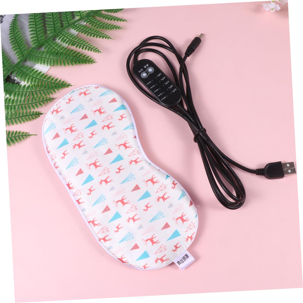 KOMBIUDA Masque de Sommeil à Vapeur USB Bandeau Oculaire Soie Double Face Masque de Sommeil à Minuterie pour Maison Voyages