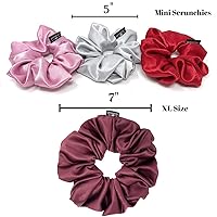 Vista 4 de Coleteros de satén extragrandes extragrandes para mujeres y niñas, prevención de encrespamiento, soporte para el cabello para dormir, banda elástica