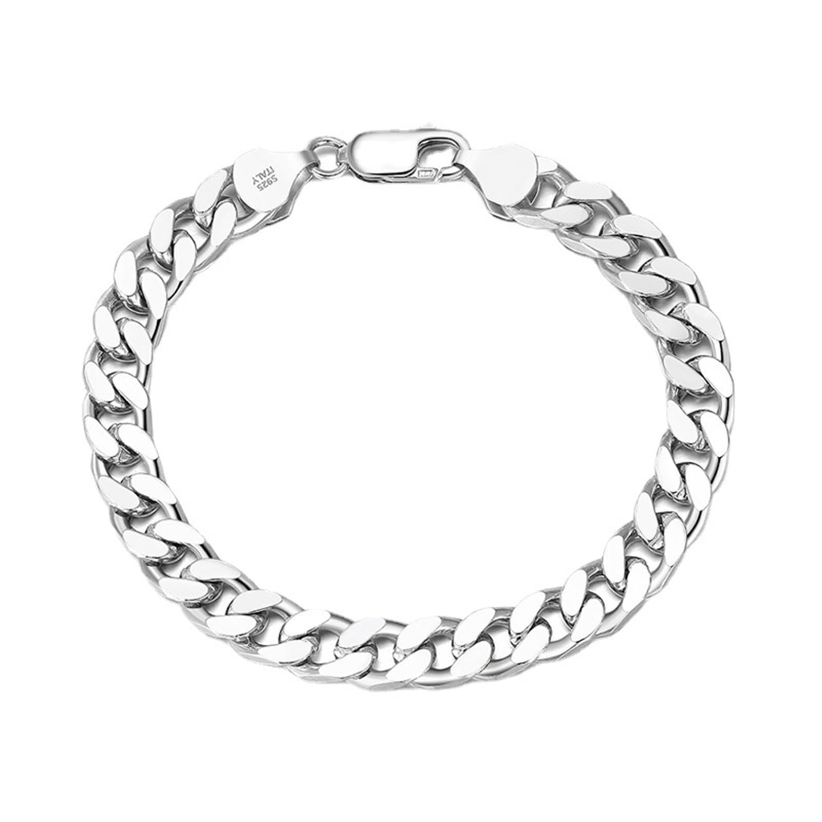 KnSam Bracelet Maille Gourmette 3.6MM/5MM/7MM, Bracelet Souple Argent Unisexe,