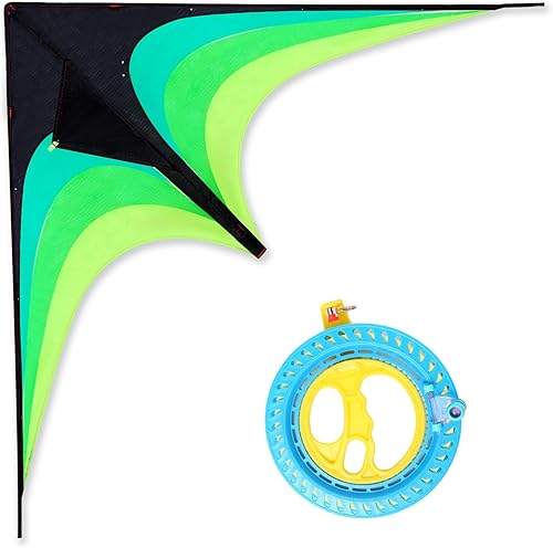 Miniatura 1 de XianRenDG Cometa grande de 63 x 31.5 pulgadas para adultos y niños y carrete de cometa de 7.1 pulgadas, incluye diseño de bloqueo de seguridad con