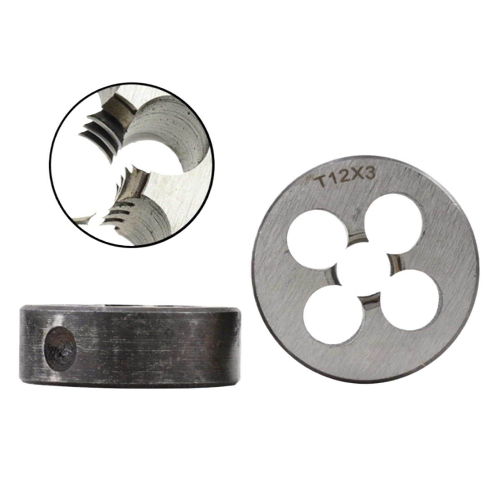 Filiere per riparazione filetti Filiera trapezoidale da 30° Filiera HSS destra TR TR8-TR32, utilizzata come utensile da tornio for il taglio e la maschiatura di filetti esterni in metallo(TR8x3.0)