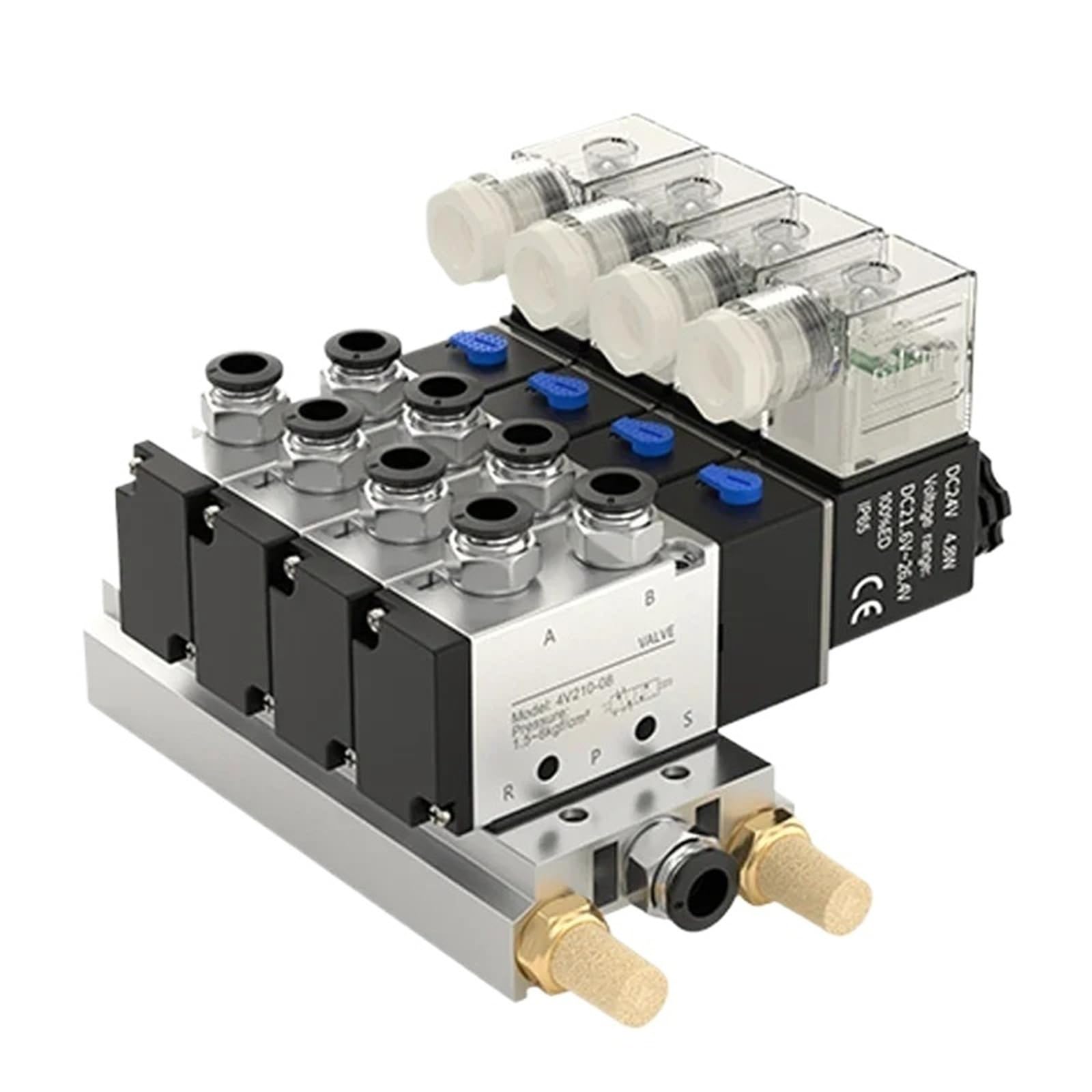 Bloc électrovanne pneumatique 4V210-08 silencieux pour stopper les pertes d'air industrielles