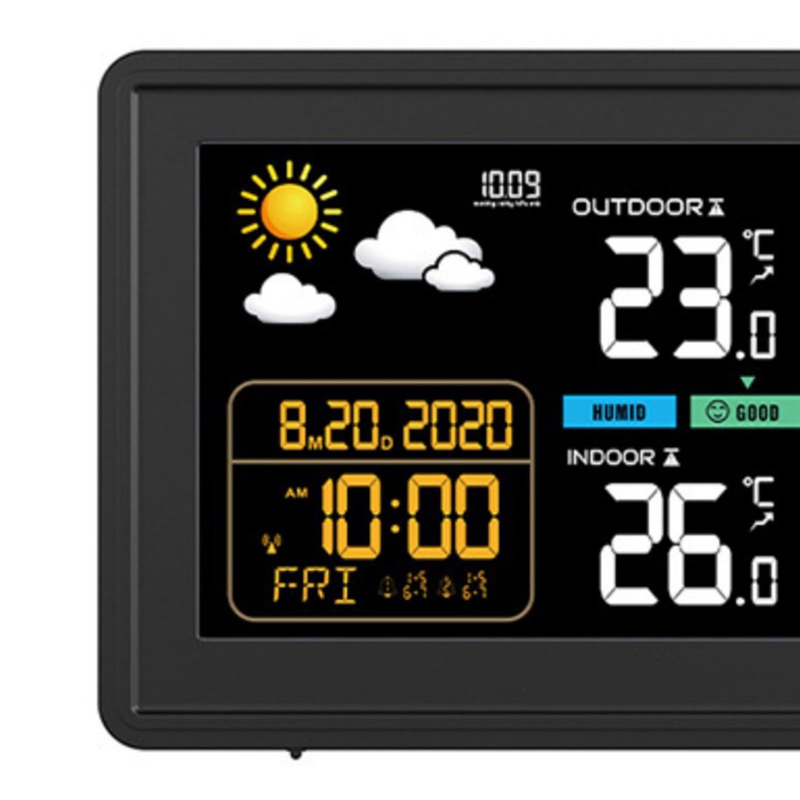 Termómetros, higrómetro, estaciones meteorológicas, medidor digital de temperatura y humedad con reloj despertador para el hogar, fácil de usar, reloj despertador de temperatura