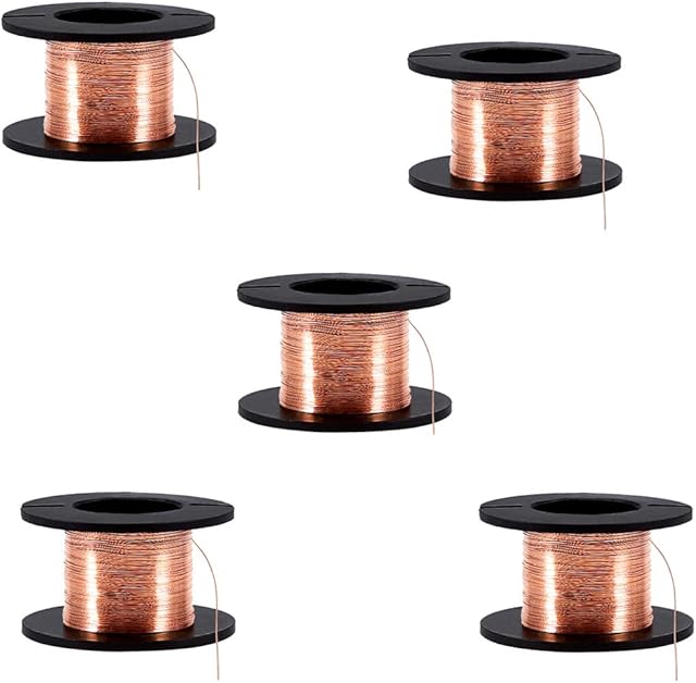 FTVOGUE 5pcs 0.1mm Enameled Wire Copper Winding Wire Phone Notebook Motherboard Repair Cable Length 15m
