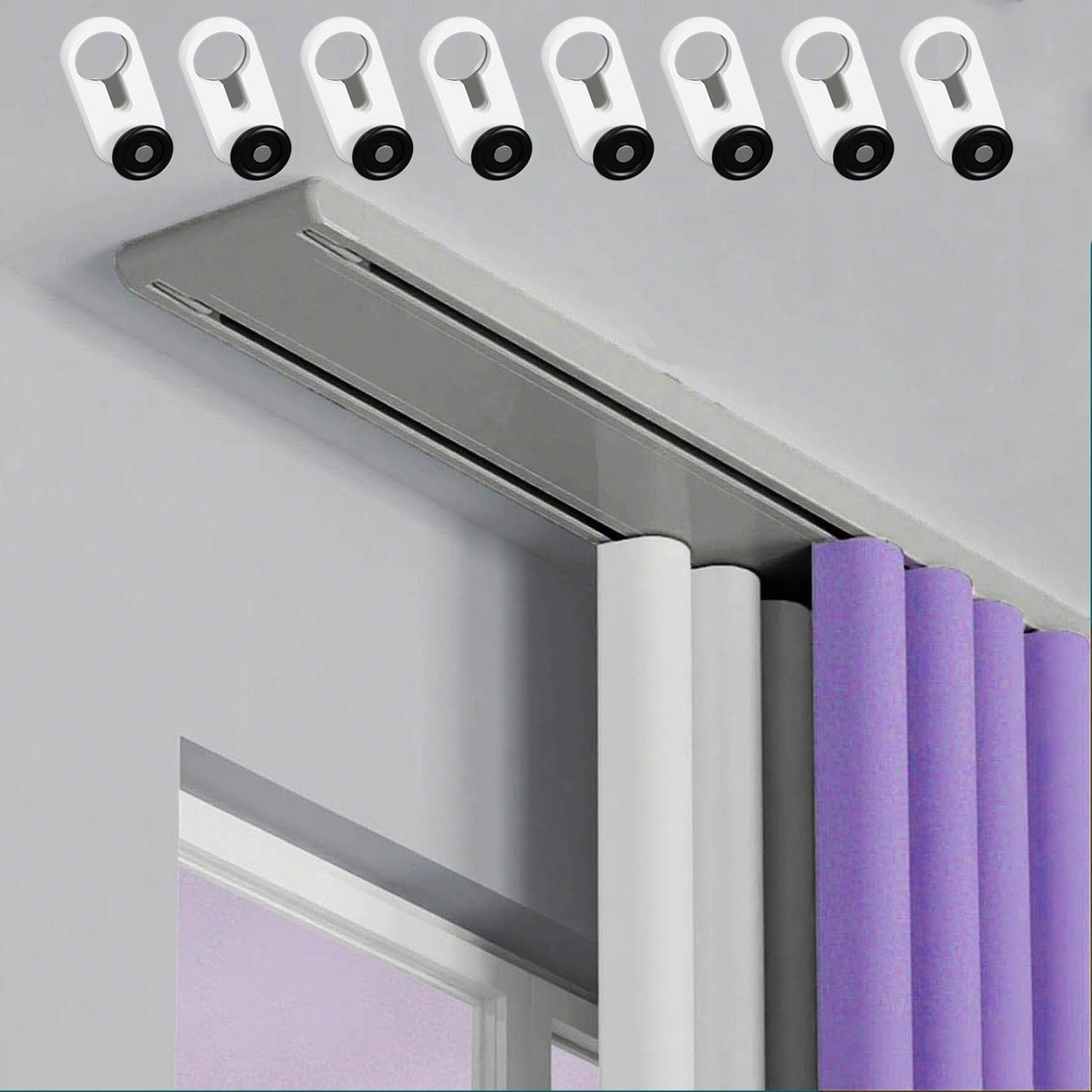 Riel de cortina de aluminio de doble capa fácil de instalar para tu salón