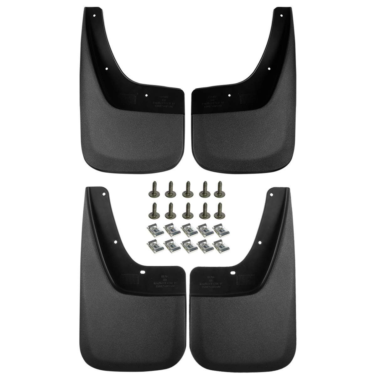 A-Premium Set of 4PCS Mud Flaps Splash Guards Mudguards Mudflaps with Hardware Kits Accessory Compatible with GMC Sierra 1500 14-19, Sierra 2500 HD 3500 HD 15-19, Pickup, Front LH RH and Rear LH RH