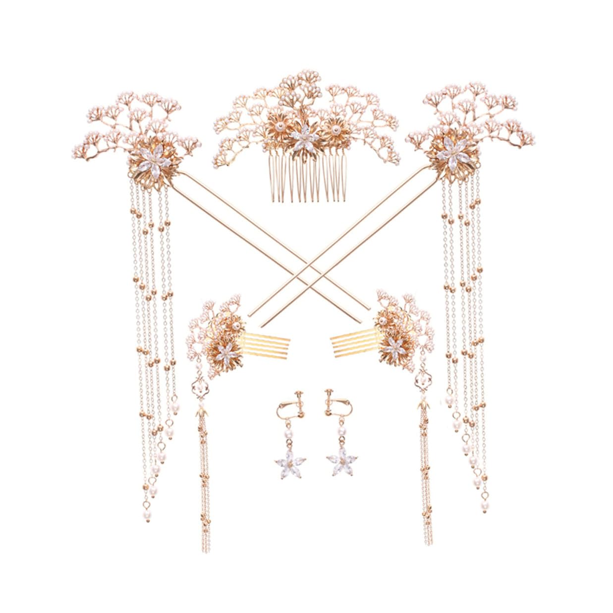 Ensemble de 7 bâtonnets à cheveux pour mariage chinois chic - 8