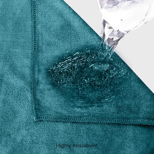 Image of HOUSSE Microfiber Face Towels | Ultra Absorbent, Odour-Free, Quick Dry 450 GSM Face Towel for Home, Gym, Travel, Running and Personal Use | 30x30 cm | Set of 4 in One Colour (Pacific Green, Pack of 4)