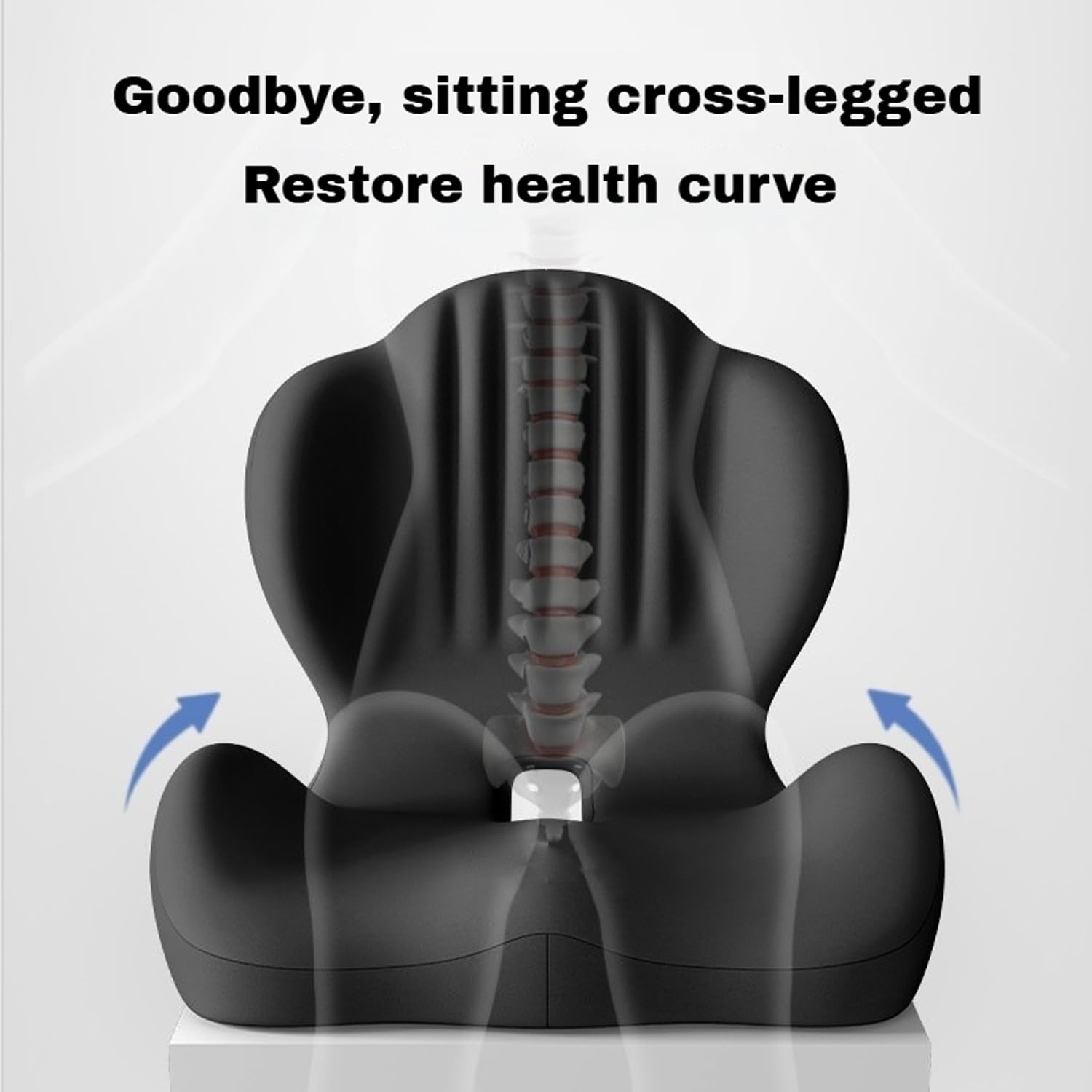 Cojín de espuma viscoelástica para asiento y respaldo para sillas de oficina y asientos de coche, comodidad ergonómica, alivio del dolor y ayuda a la postura (negro)