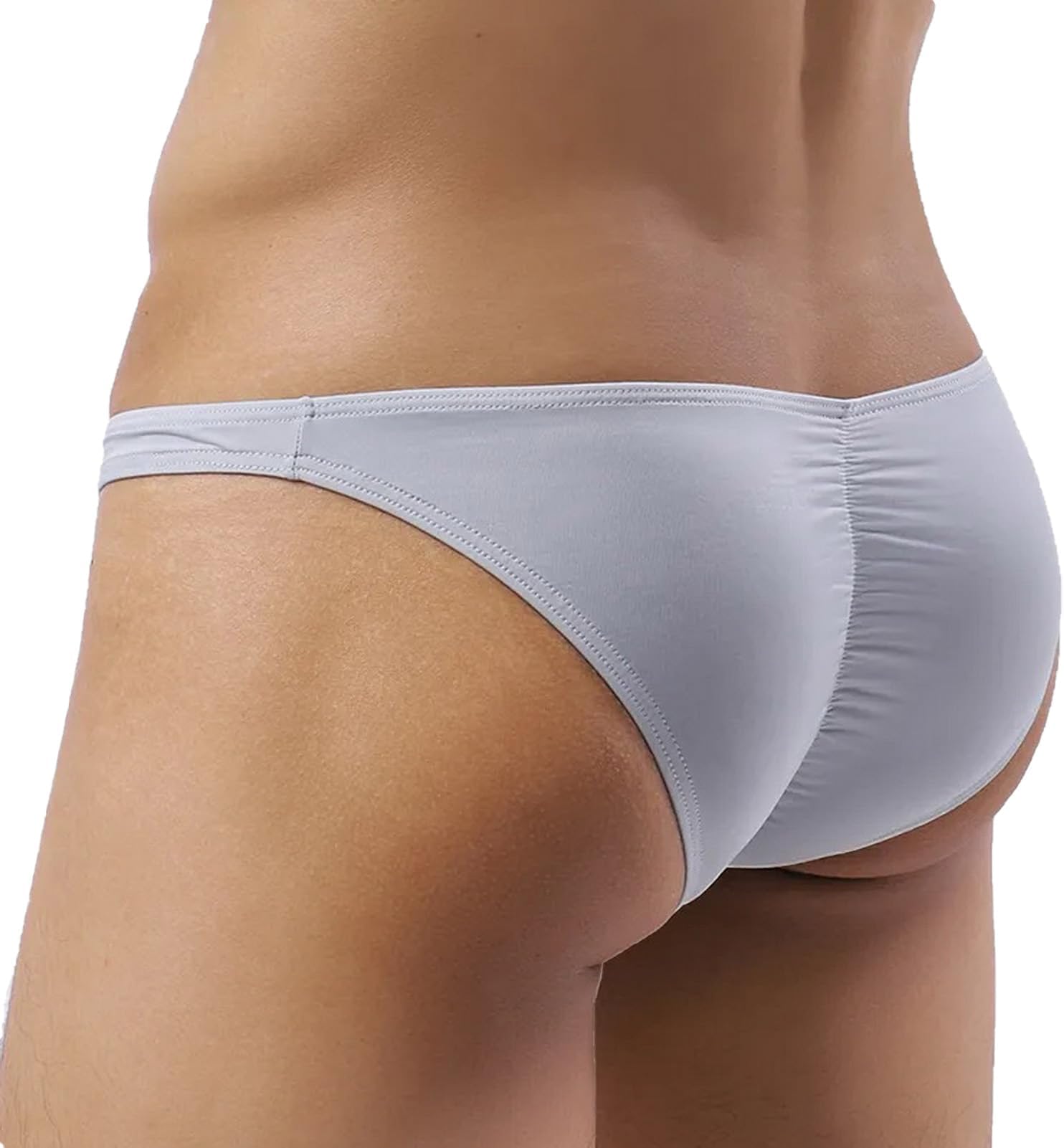 Men's Sexy Underwear Low Waist Ice Silk Briefs Skinny Breathable Bikini Underpants