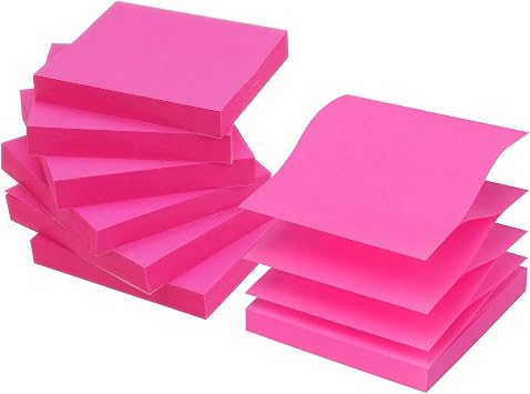Early Buy Pop Up Sticky Notes, 3x3 in, 6 Pads, 100 Sheets/Pad Rose Red