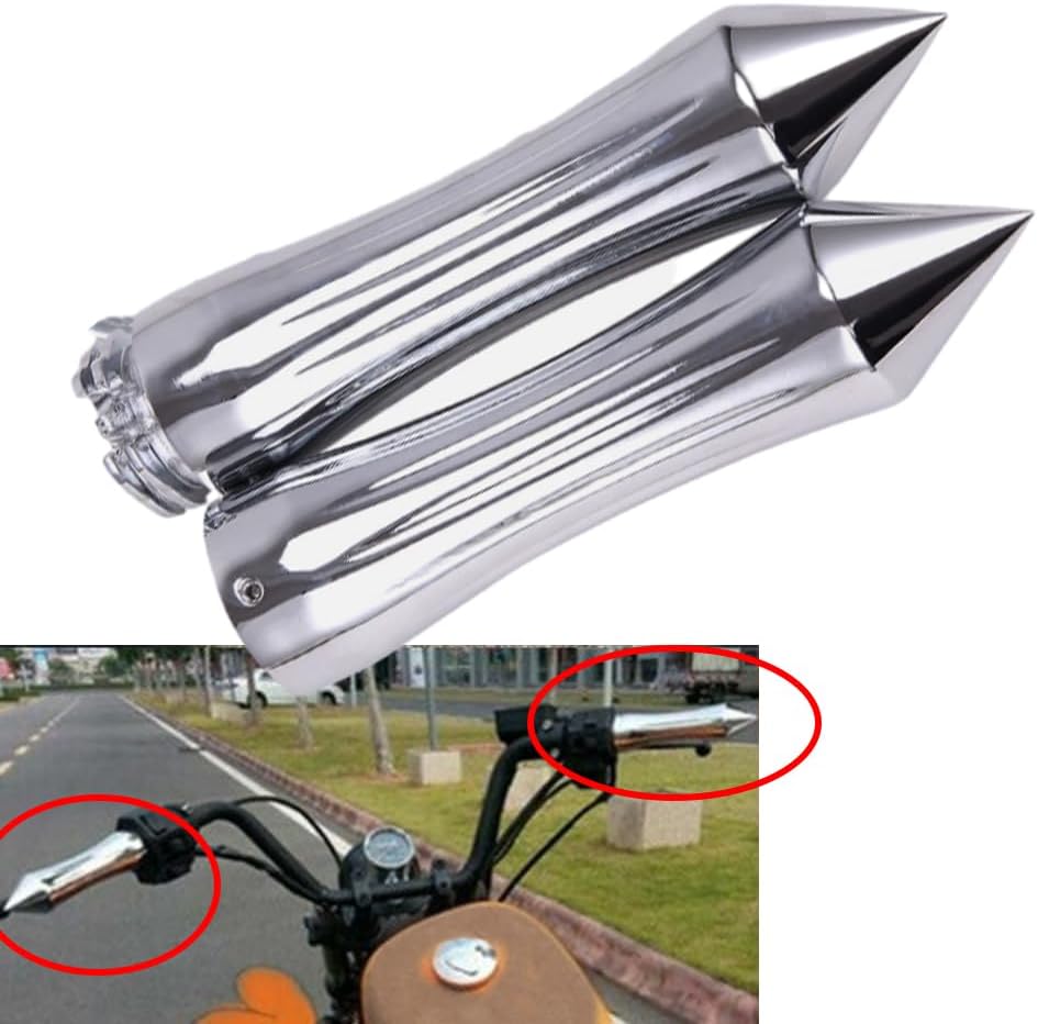 MACHSWON Hand Grips Trim, 1 Pair 1 Inch Motorcycle Handlebar Grip Scooter Handlebar Replacement, Compatible with Harley 1970-2012 Models (Chrome)