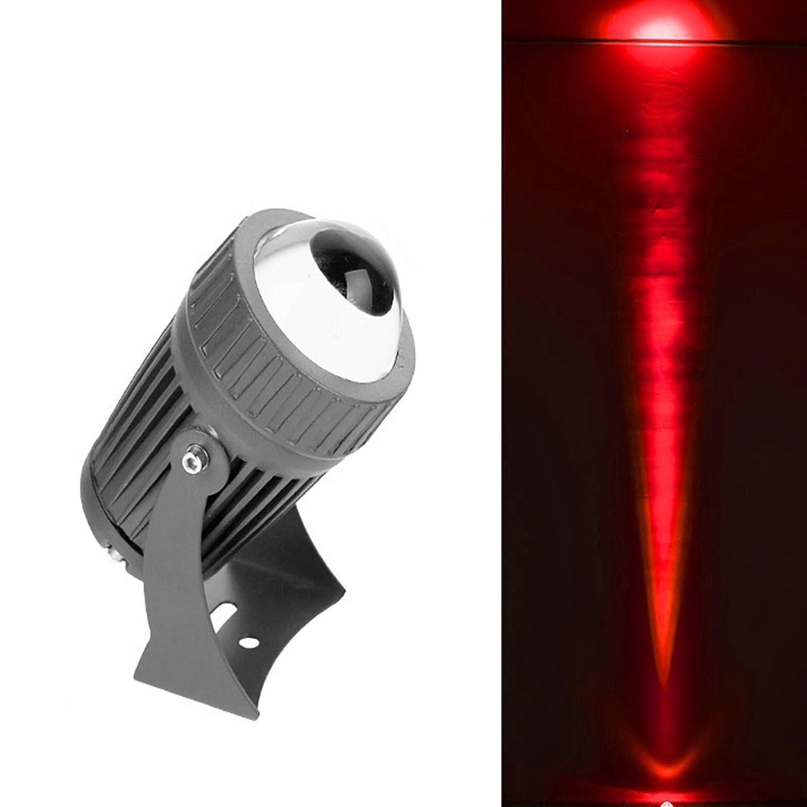 GUODDM Led Beam Light - 10W Narrow Beam Floodlights, RGB with Remote Control Rotation Spotlight, IP67 Waterproof Remote Lighting Spotlights, Adjustable Beam Angle Up Lights(Red,12v)