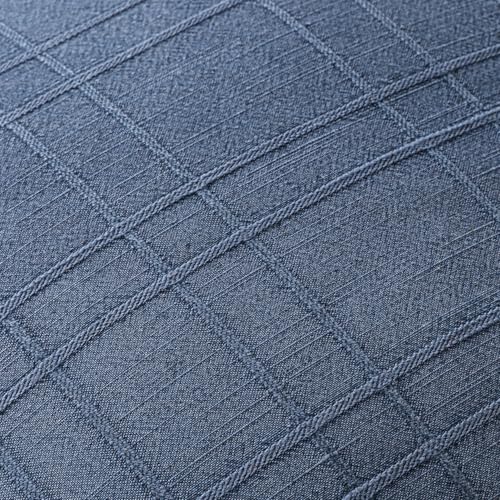 Image of MIULEE Decorative Linen Check Lumar Throw Pillow Covers Neutral Farmhouse Vintage Pillow Covers 12x20 Set of 2 Boho Modern Home Decor for Sofa Couch Bedroom Cushion Blue