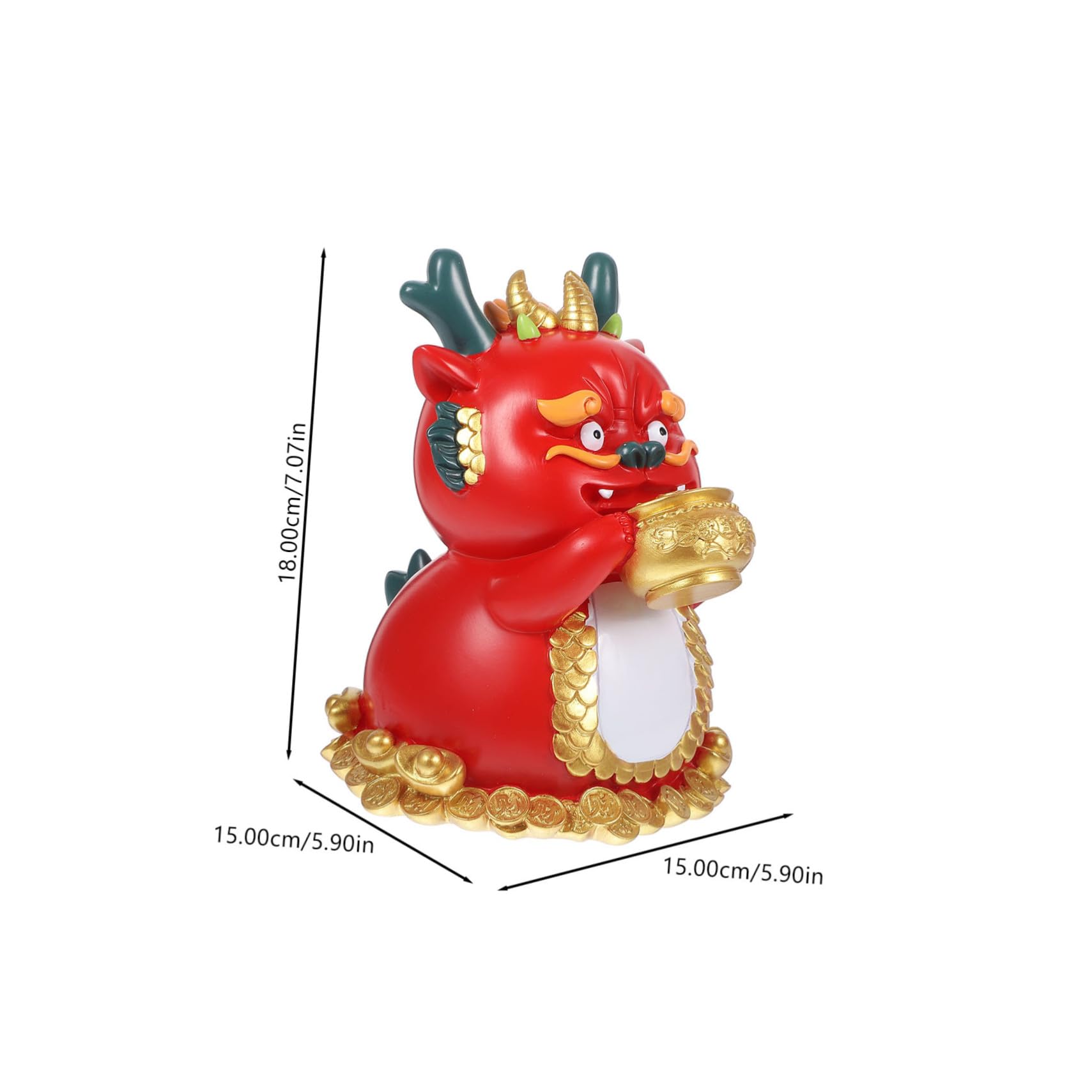 Drachen Spardose aus Kunstharz für Wohnzimmer Dekoration Chinesisches Neujahrs Geschenkstück