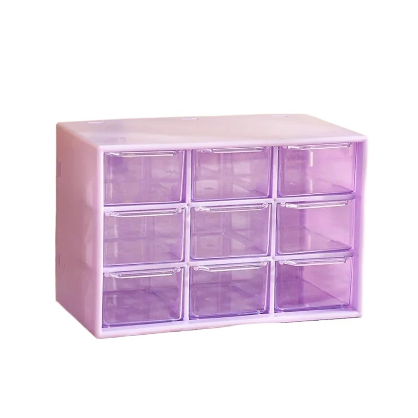 XUCZHAI Desktop Storage Boxes Organizer Transparent Small Drawer Partitioned Desk Box(Purple)