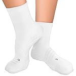 TechWare Pro Plantar Fasciitis Sock - Therapy Grade Targeted Cushion Compression Socks Men & Women. Ankle Brace Foot Sleeve & Arch Support for Achilles Tendonitis & Heel Pain Relief (Wht/Wht Large)