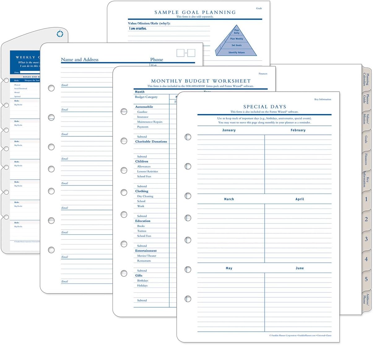 FranklinCovey - Starter Pack - Coordinates w/All Planning Page Designs (Classic)