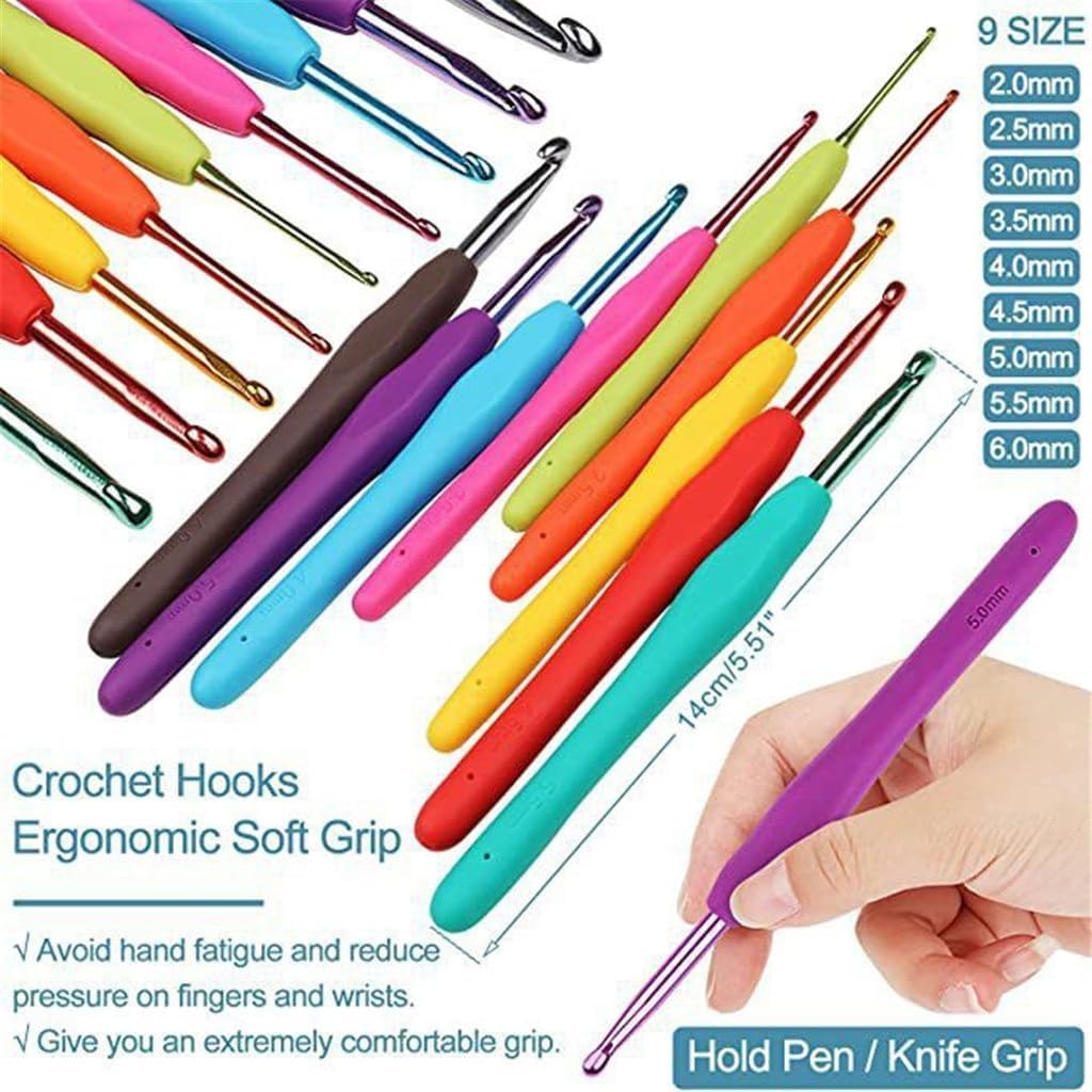 PMFNVXUW Yarn Set Beginners 60 Crochet Knitting Material Pack Kit