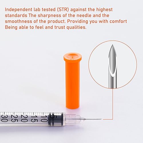 Miniatura 6 de Jeringas U-100 con aguja, 31G 12cc 516 pulgadas (0.315 in), paquete de 100