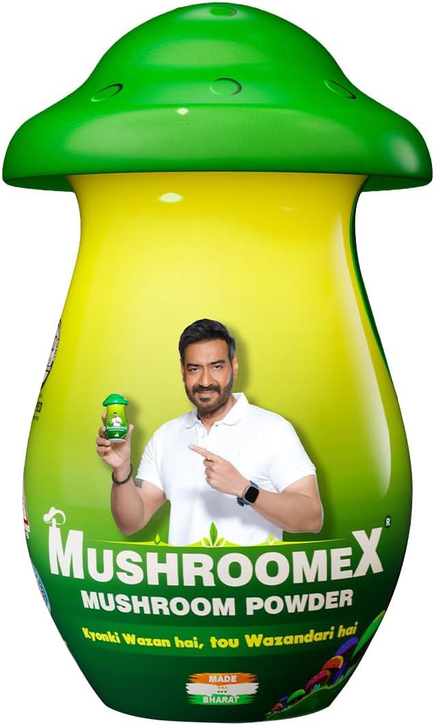 Mushroomex 100 Gram Mushroom Powder Ayurvedic Weight Gainer for Men Women and Adults with Natural Ingredients to Improve Stamina, Appetite and Overall Wellness (Pack of 1)