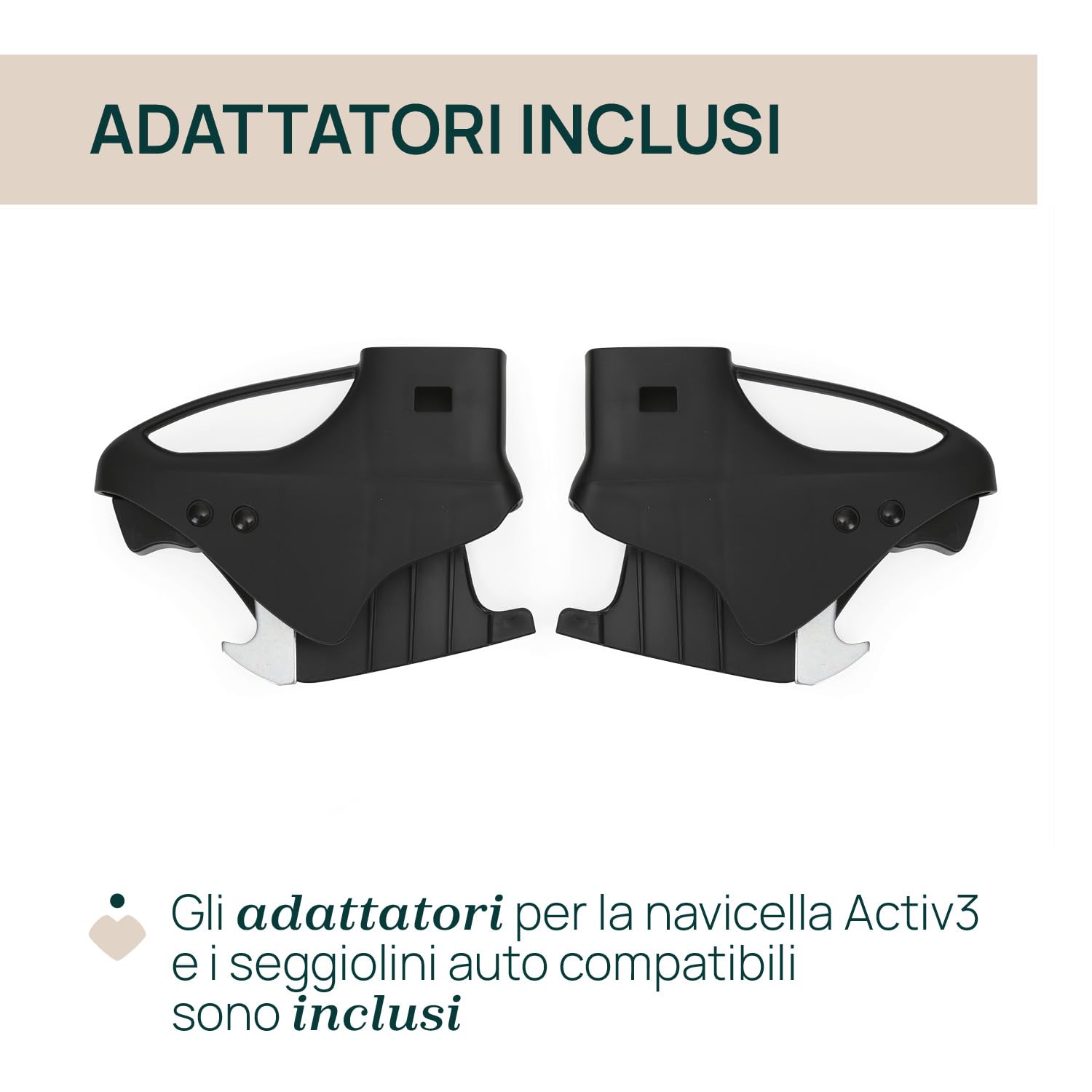 Passeggino Activ3 Con 3 Ruote, Funzionale e Facile da Guidare Su Tutti i Terreni, Seduta Ampia, Schienale Reclinabile, Chiusura Pratica e Veloce, Ammortizzatori Regolabili, 0 Mesi+, Ebony