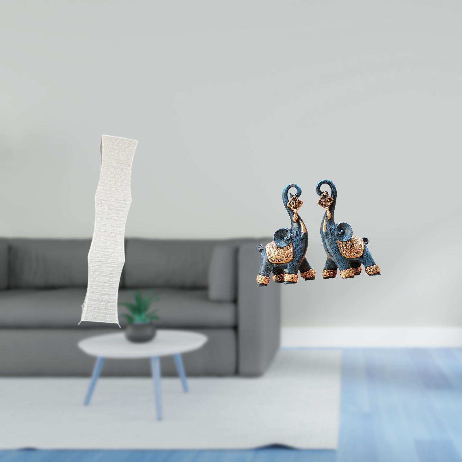 Enakshi® Elegant Resin Elephant Floor Lamp Shade Sculpture for Cozy Living Room and Office Decor Unique Standing Light Cover Collectible Ornament-image-13