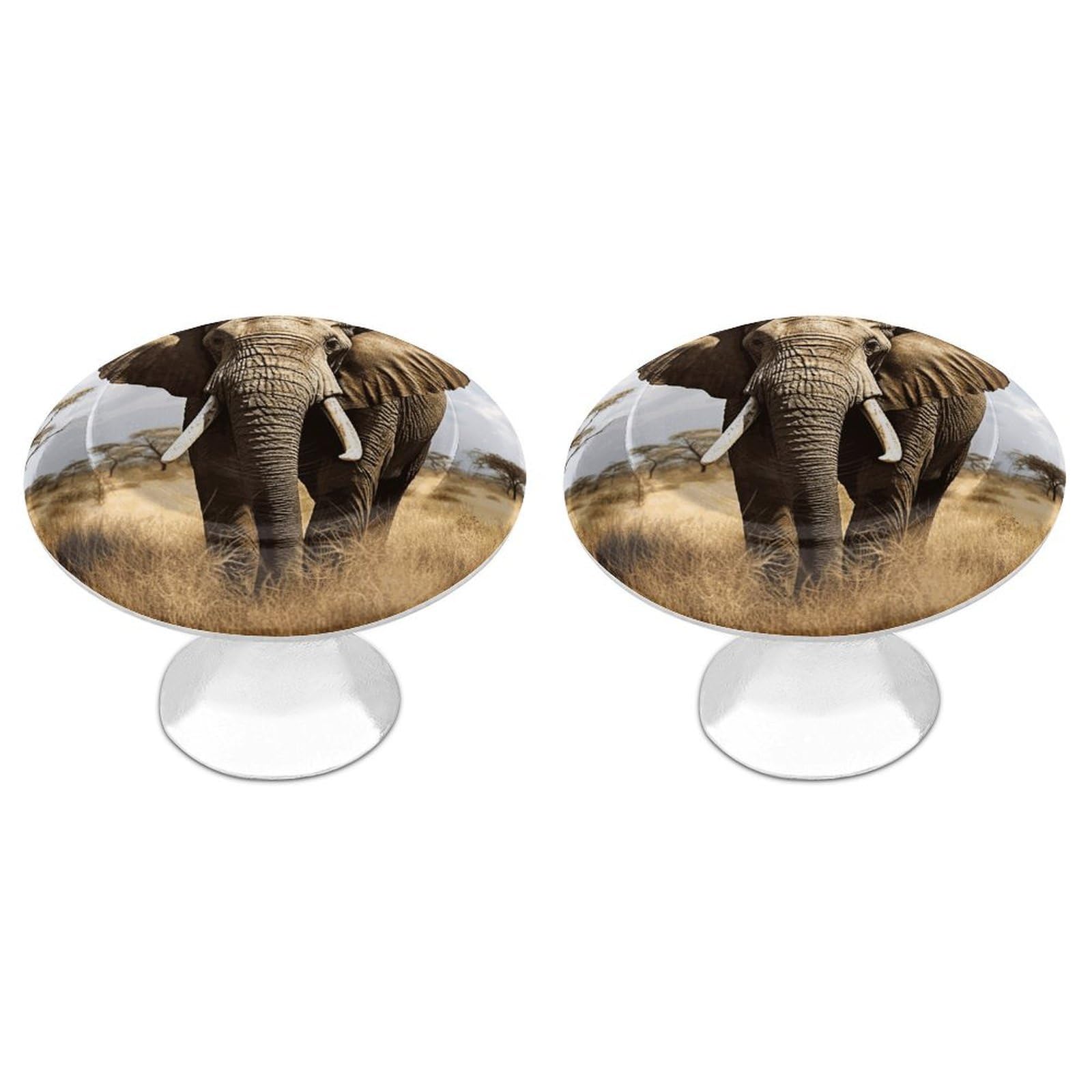 Vstadank Style Elephant Drawer Knob Round Dresser Sturdy Drawer Pulls With Mounting Screws Kitchen Stainless Steel Modern Decorative Handles For Cupboard Closet Bathroom