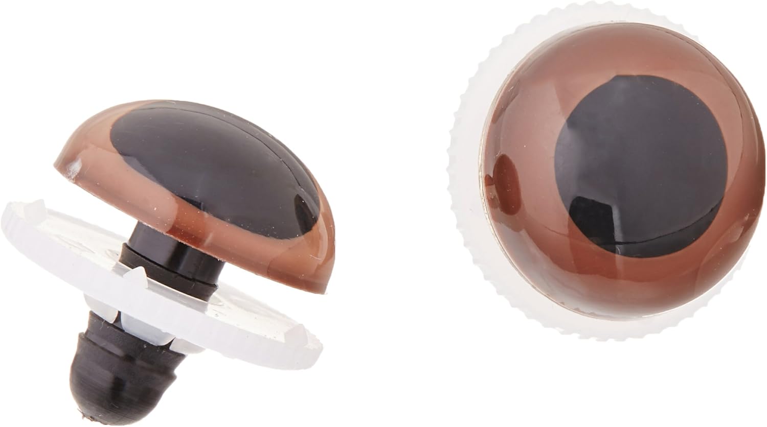 Darice 2 Piece 18mm Animal Eyes with Plastic Washer, Brown