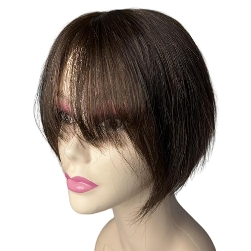 Miniatura 7 de Anemone Extensiones de cabello humano con base de encaje de 10 x 12 pulgadas con flequillo, extensiones de cabello natural invisible con clip para