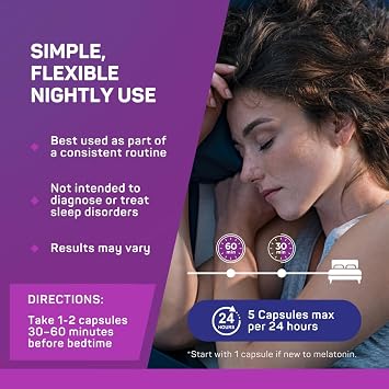 Melatonin Capsules for Sleep - Natural Sleep Aid Supplement with L-Theanine & GABA - SleepEZ Pillowz 90 Count