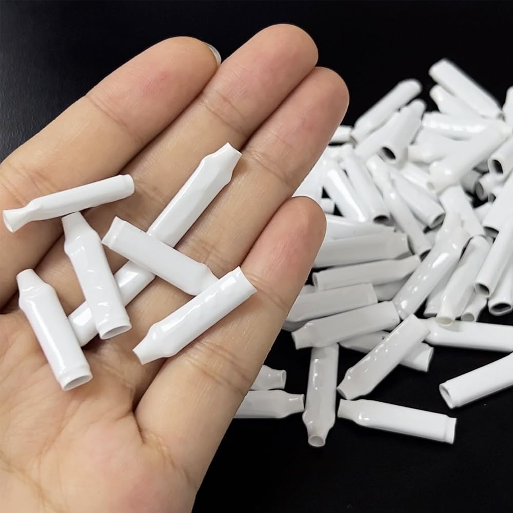 100pcs White Dry B Connector Wire Telephone Alarm Wire Crimp Beanies Splices for Low Voltage
