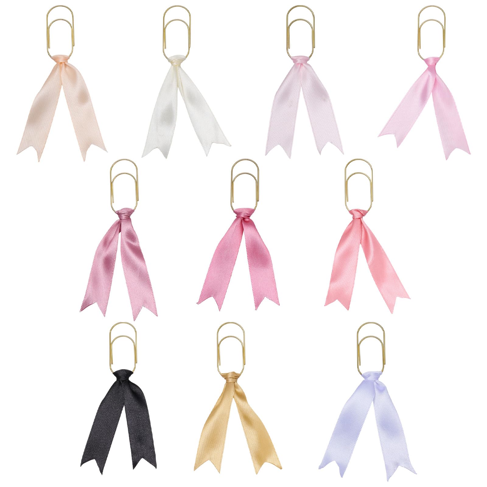 BEEFLYING 10Pc Cute Paper Clips Planner Bookmark Decorative Charms Bow