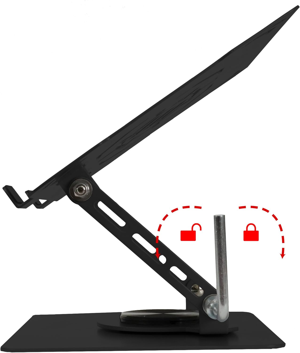 ENHANCE R1 Rotating Laptop Stand with 3 Cable Holders - Adjustable Laptop Riser for Desk, Metal Foldable Laptop Stand, Laptop Cooling Holder Compatible with Dell, Apple, Lenovo Laptops, More - Black