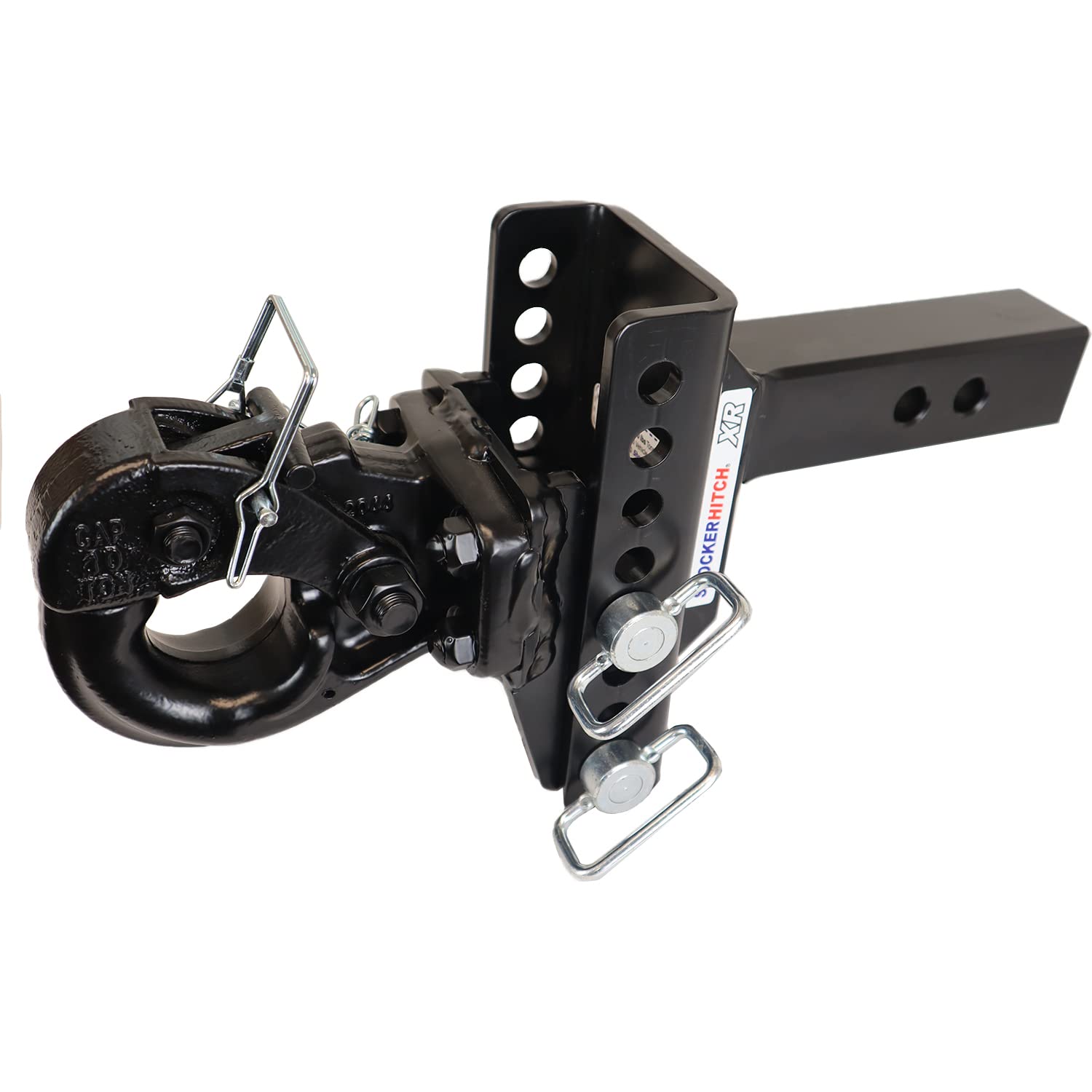 Shocker XR Pintle Hook Drop Ball Mount 4" Drop to 4" Rise, Fits 2" Hitch