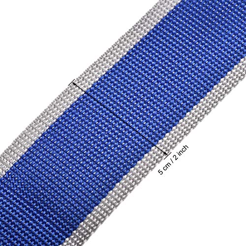 Image of uxcell Luggage Strap Suitcase Belt with Buckle Label, 2x78 2Mx5cm Adjustable PP Travel Bag Packing Accessory, Blue Gray