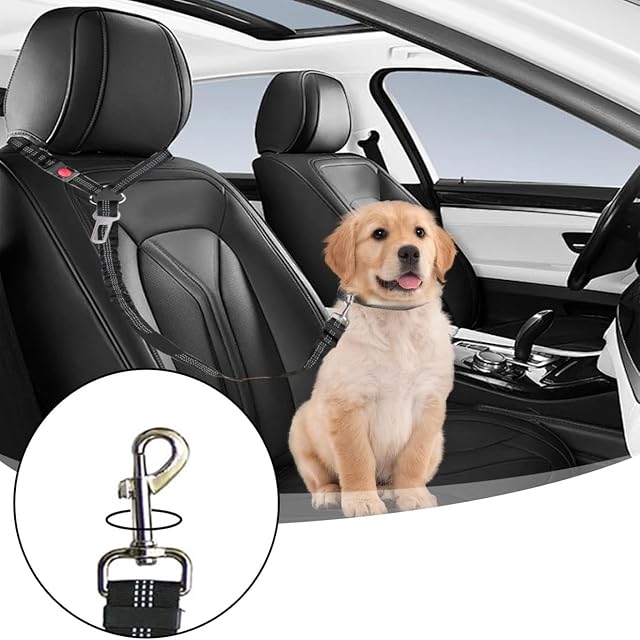 Foto 5 de 7 de Cinturón de Seguridad para Perros,2 Piezas Cinturón de Seguridad Perros Ajustable con Correa Elástica…