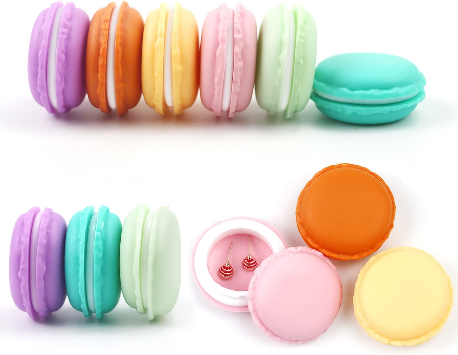 LazyMe Cute Macaron Mini Pill Box, 12 Pack, Portable, Plastic, Rectangular, 1.97x3.94x3.94 inches, 0.1 pounds, Travel, Daily Medication Management
